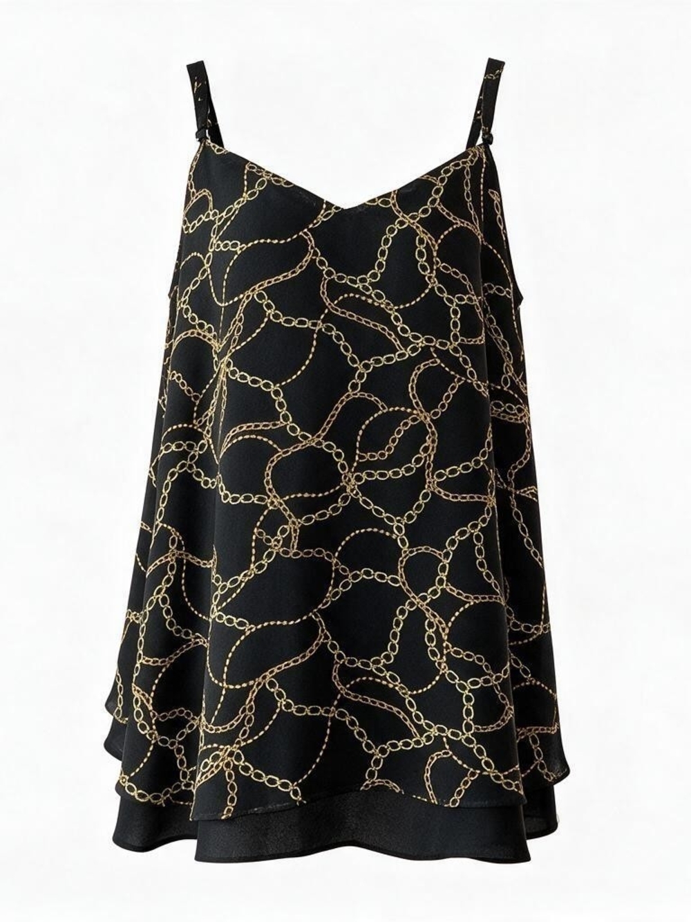torrid Black Chain-Print Satin Cami